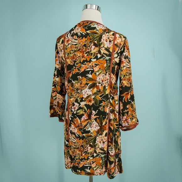 Soft Surroundings Size XS Bernadette Floral Open Front Long Sleeve Tunic Topper - Picture 2 of 6